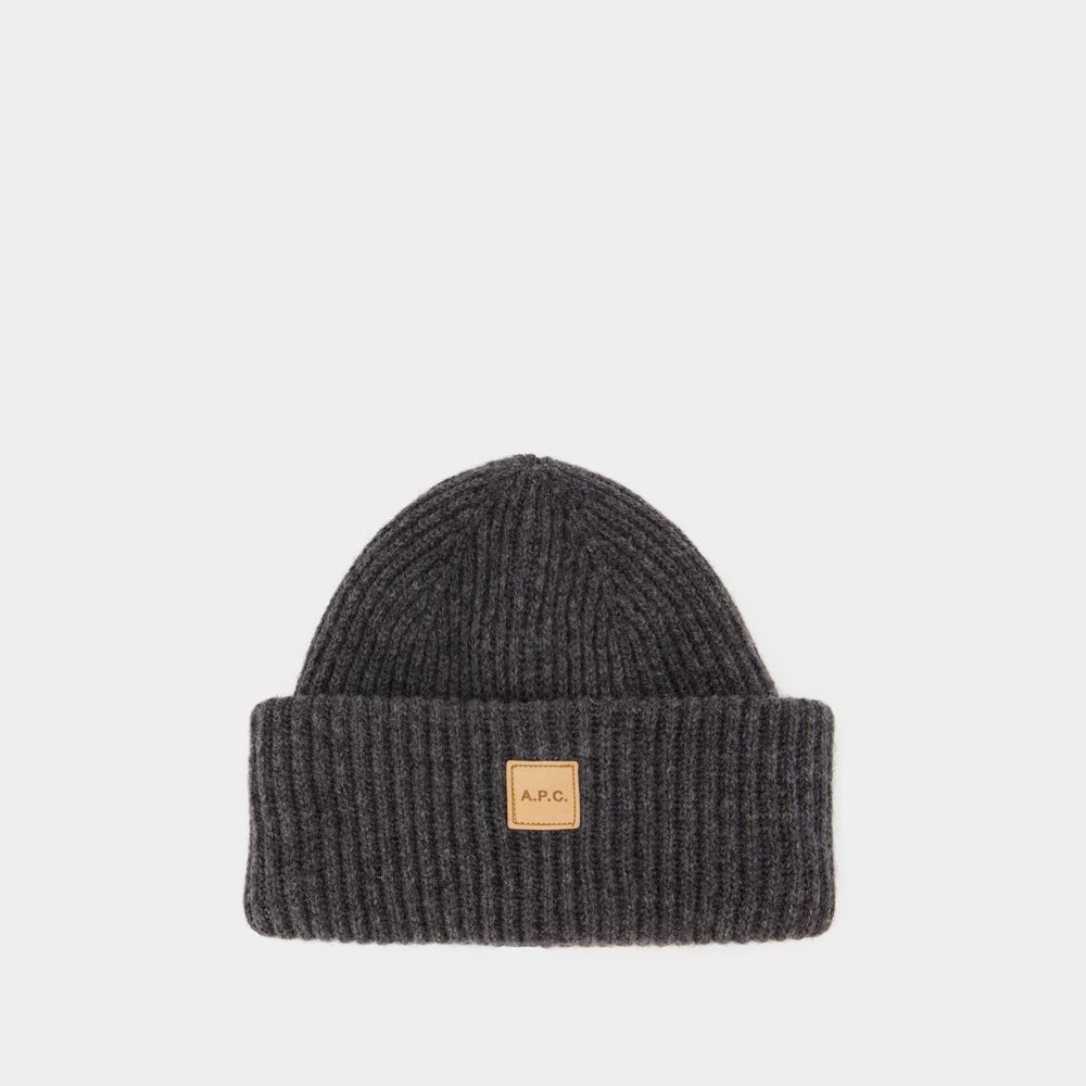 Apc Beanie Hat With Logo In Gray