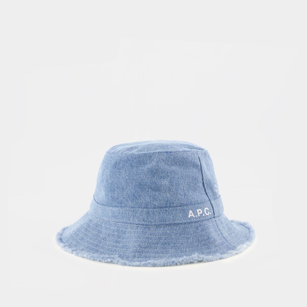 A P C Mark Bucket Hat - A.p.c. - Cotton - Light Blue In Blue