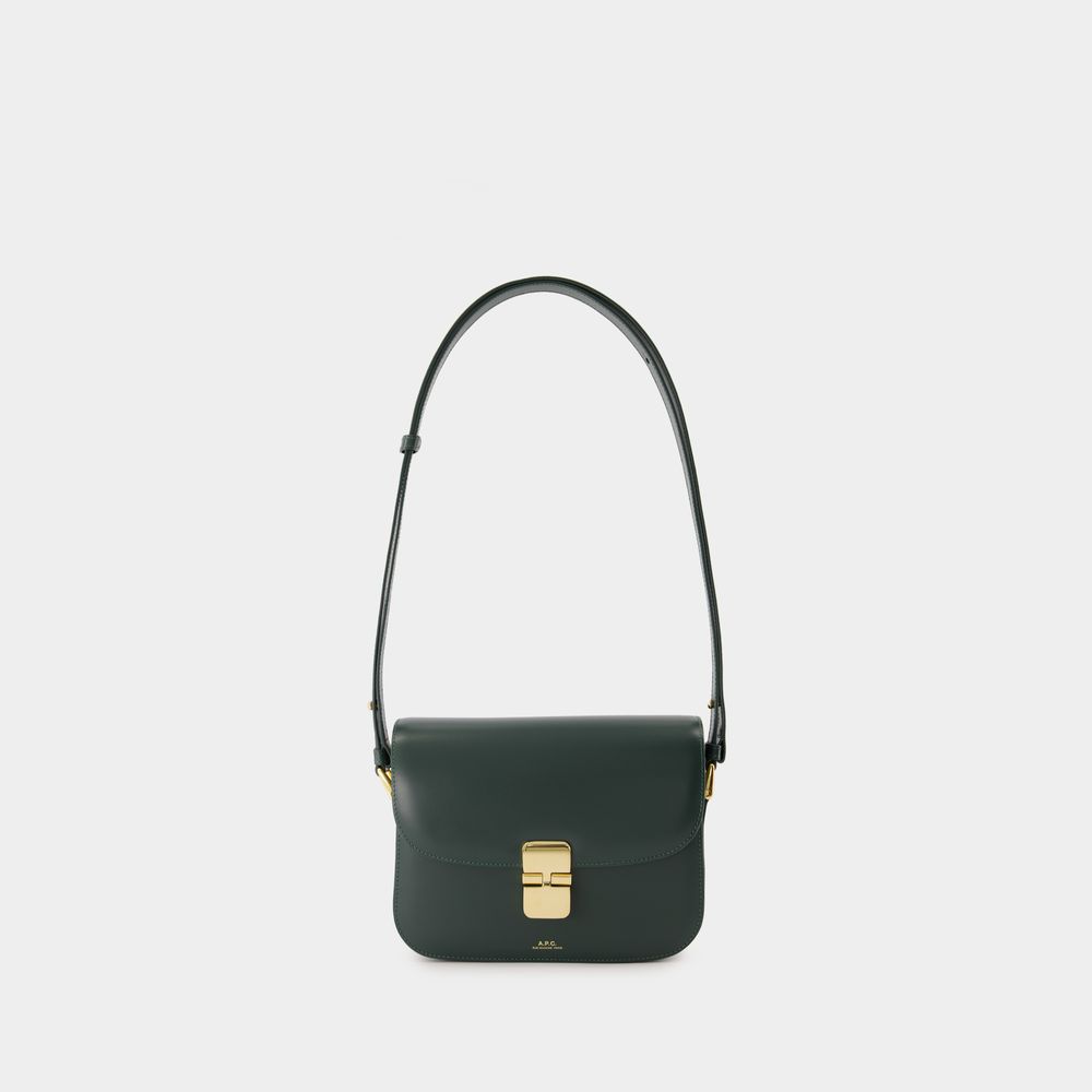 Shop Apc Grace Small Crossbody - A.p.c. - Leather - Dark Green