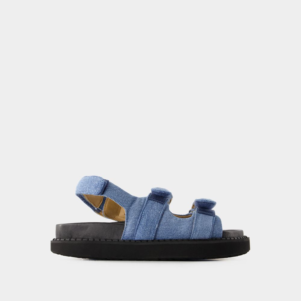 Shop Isabel Marant Madee Sandals -  - Cotton - Light Blue