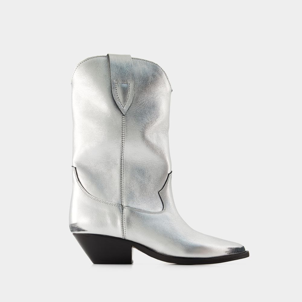 Shop Isabel Marant Duerto Boots -  - Leather - Silver In Metallic
