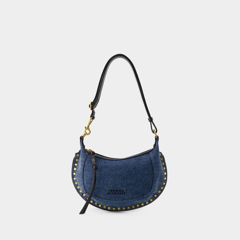 ISABEL MARANT OSKAN MOON SCHULTERTASCHE - ISABEL MARANT - BAUMWOLLE - DUNKELBLAU