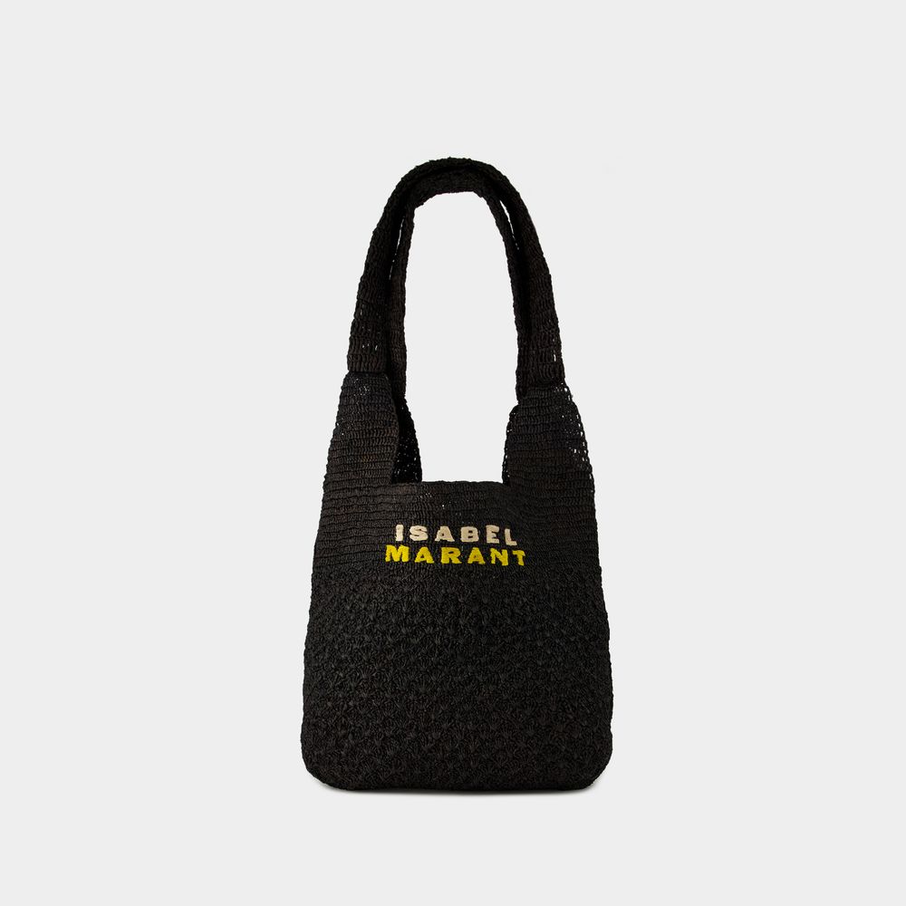Shop Isabel Marant Praia Medium Shopper Bag -  - Raffia - Black