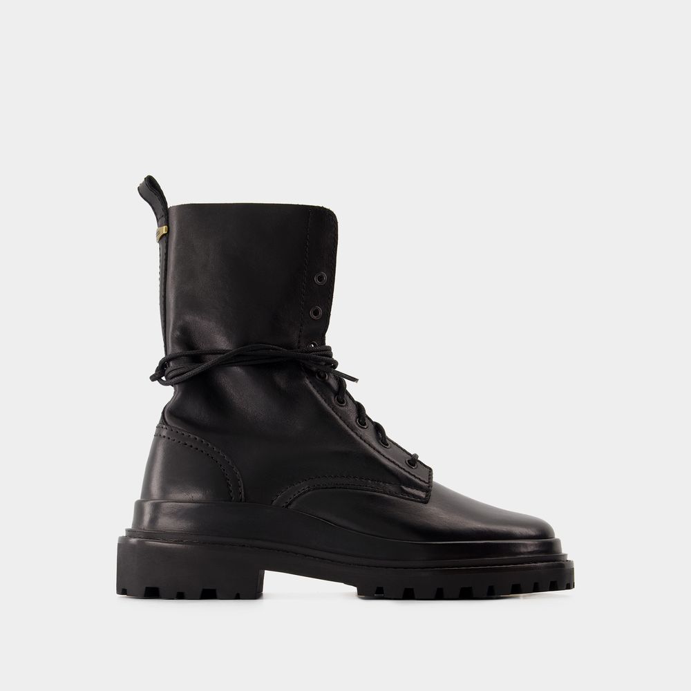 Shop Isabel Marant Bottes Ghiso -  - Cuir - Noir In Black