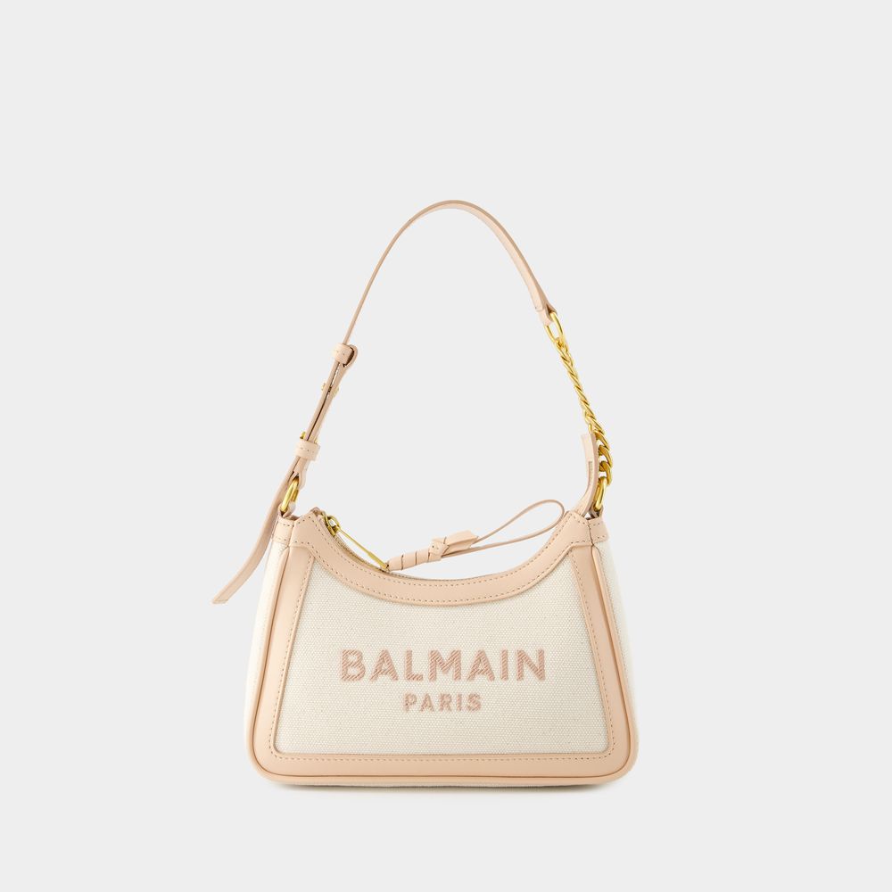 Shop Balmain B-army Shoulder Bag -  - Canvas - Beige