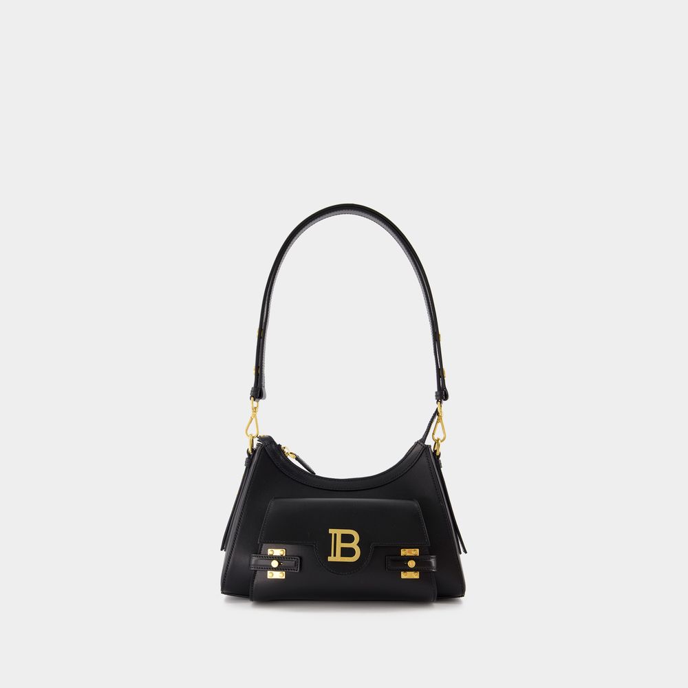 Shop Balmain B-buzz Shoulder Bag -  - Leather - Black