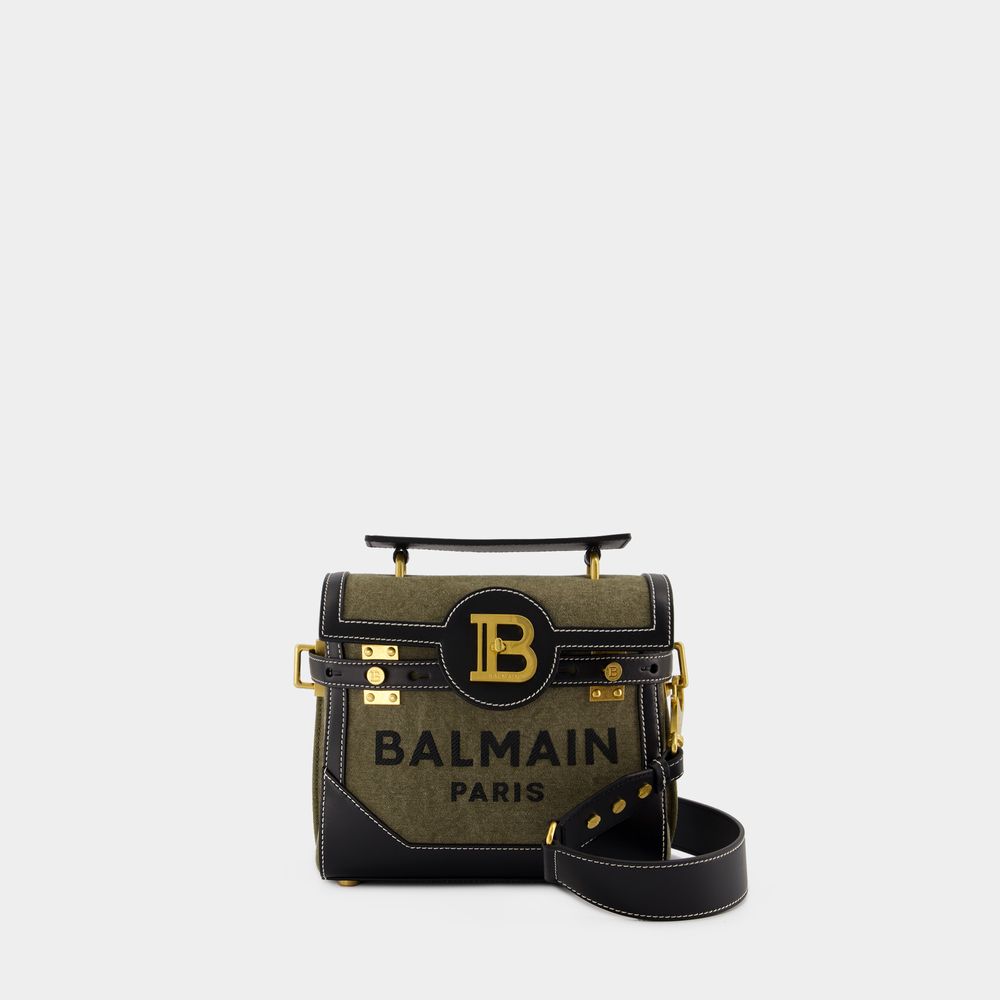 Shop Balmain B-buzz 23 Crossbody -  - Cotton - Khaki/black