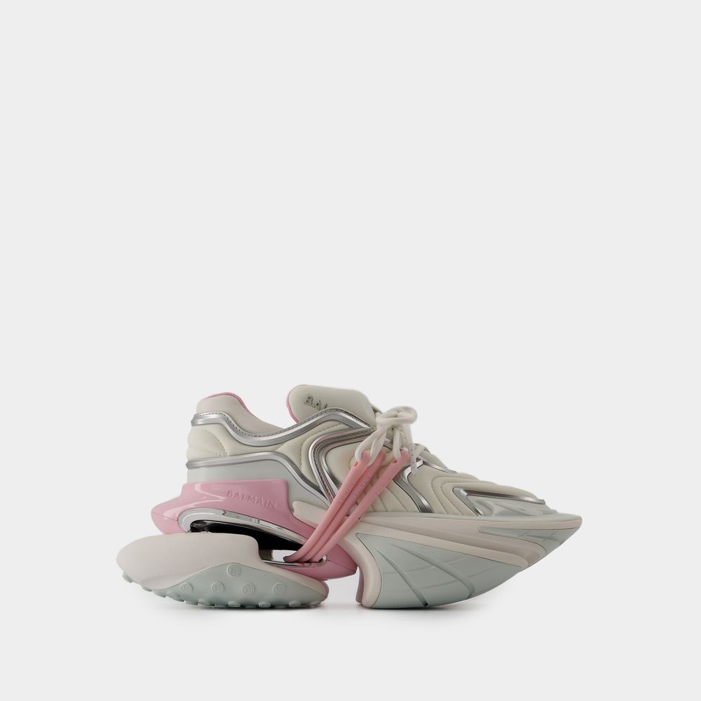 BALMAIN SNEAKERS UNICORN WAVE - BALMAIN - CUIR - BLANC/ROSE 