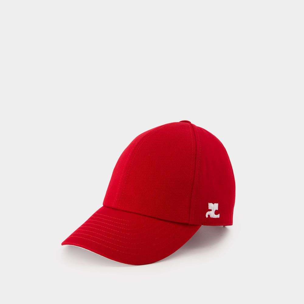 Shop Courrèges Signature Cap - Courreges - Cotton - Red