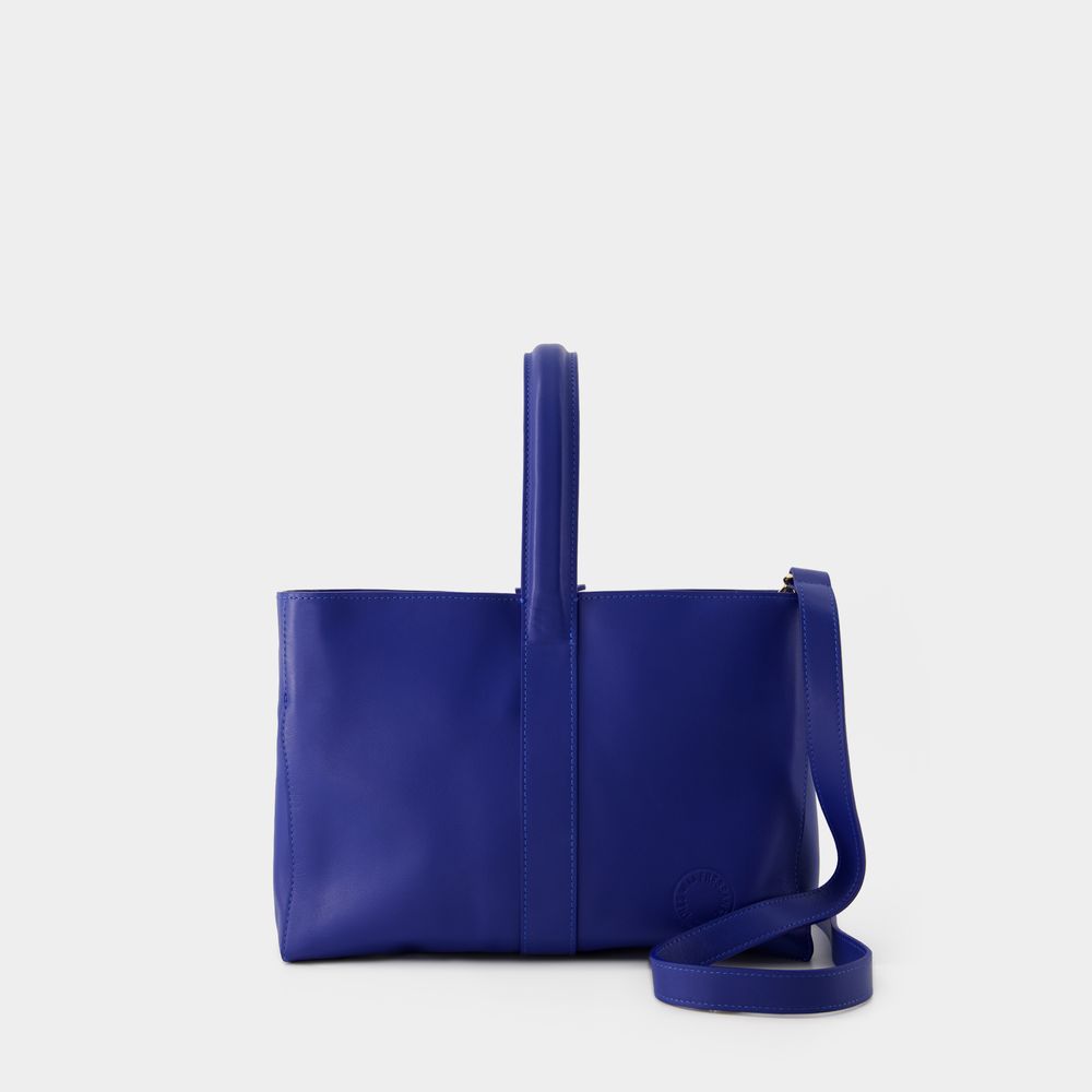 Shop Ines De La Fressange Leonore Bag-  - Leather - Blue Cobalt