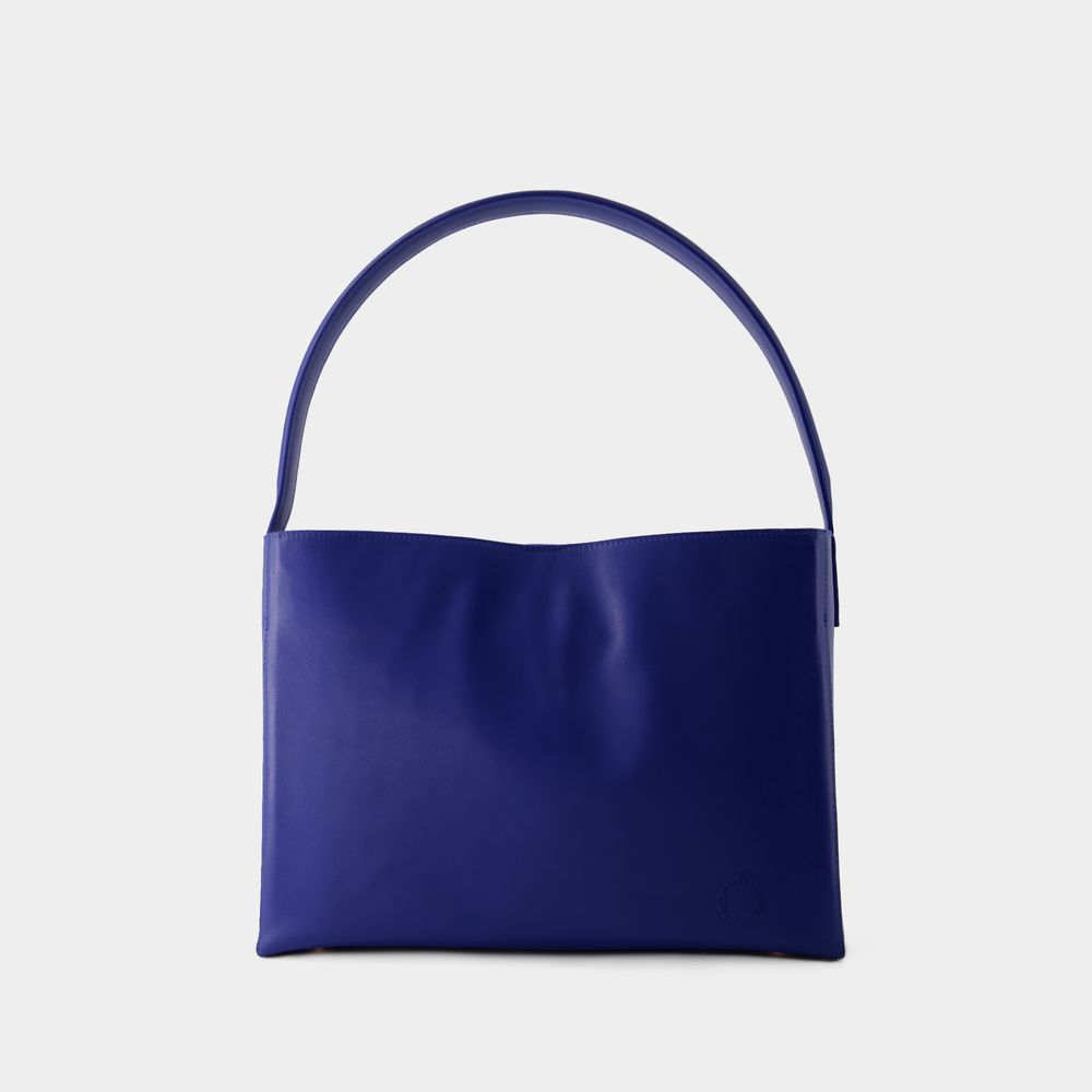 Shop Ines De La Fressange Leonore L Shoulder Bag -  - Leather - Blue Cobalt
