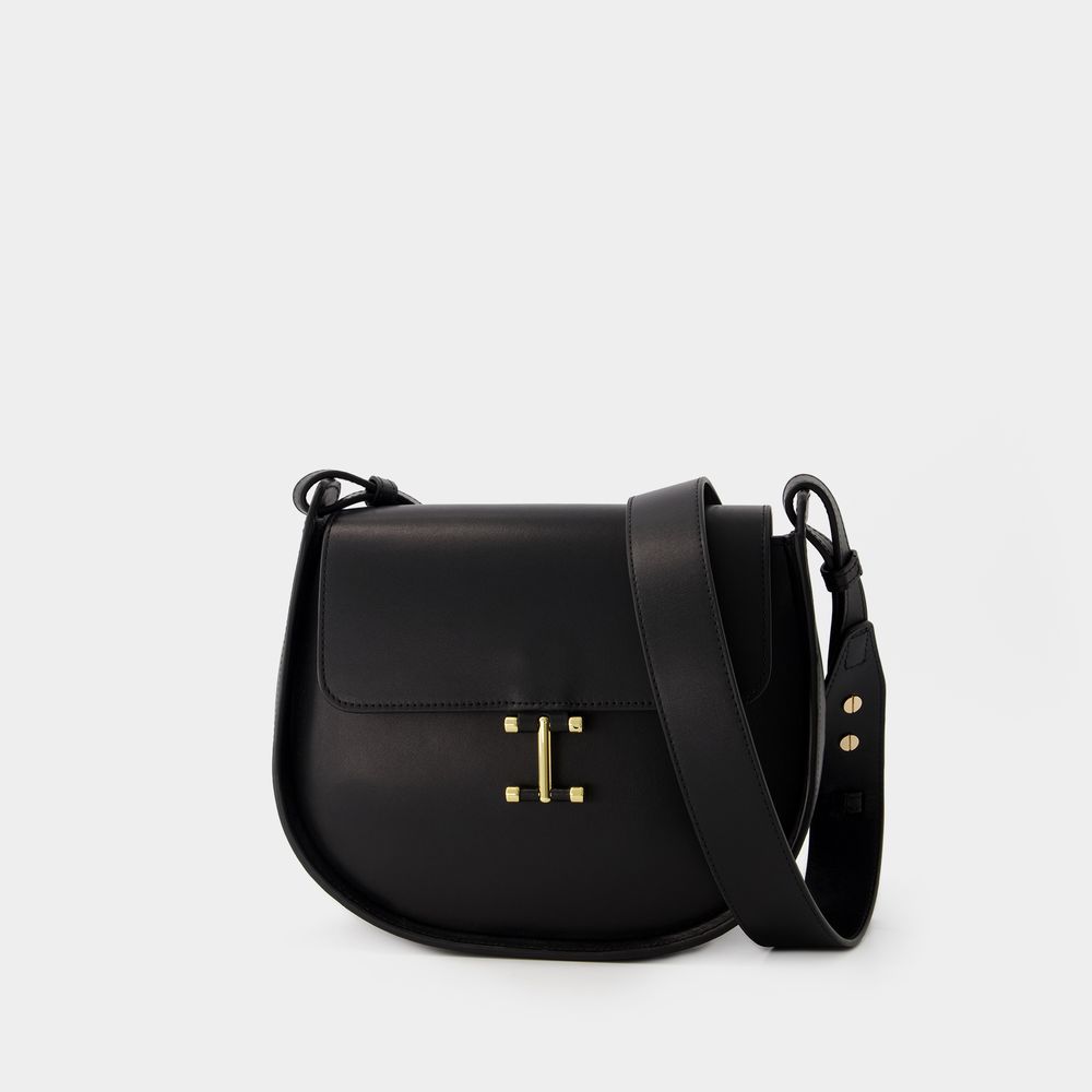Shop Ines De La Fressange Senda Shoulder Bag  -  - Leather - Black