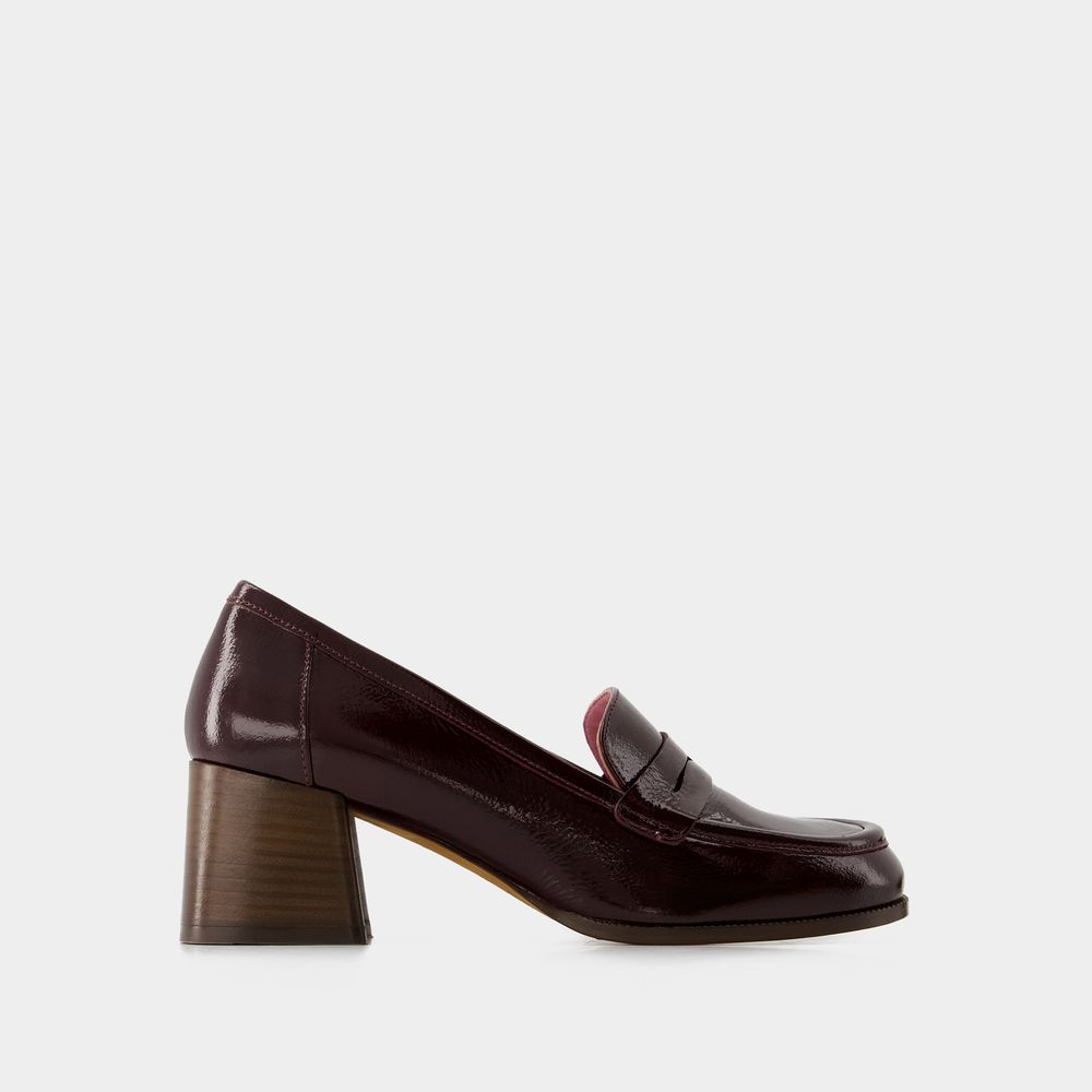 Shop Rouje Dorothee Loafers -  - Leather - Burgundy Vintage