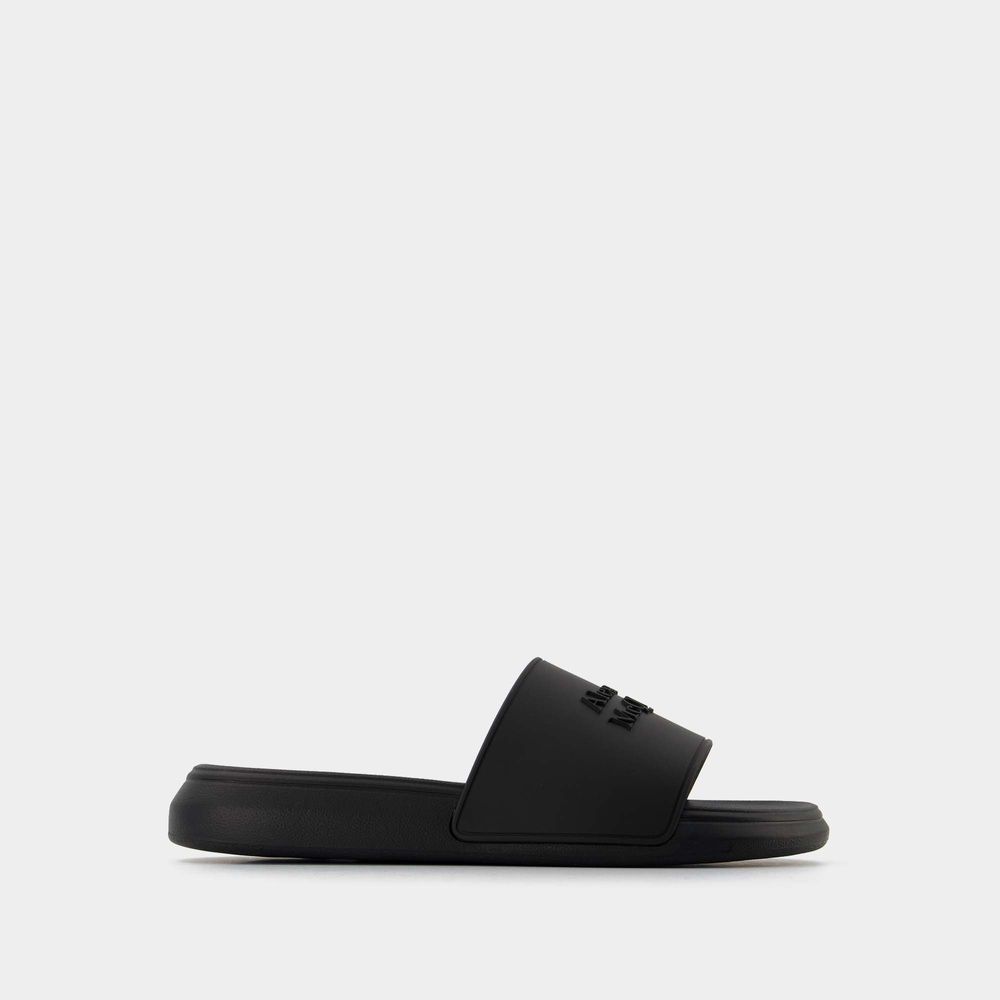 Shop Alexander Mcqueen Slides -  -  Black - Leather