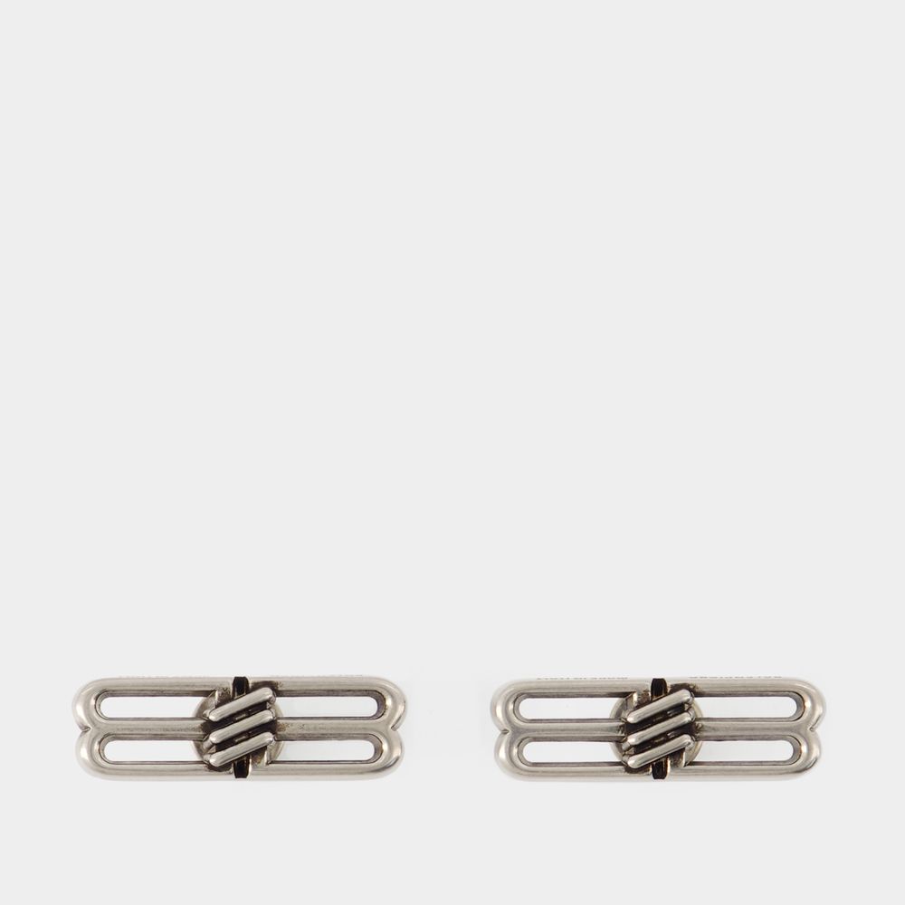 Shop Balenciaga Bb Icon Earrings -  - Brass - Antique Silver