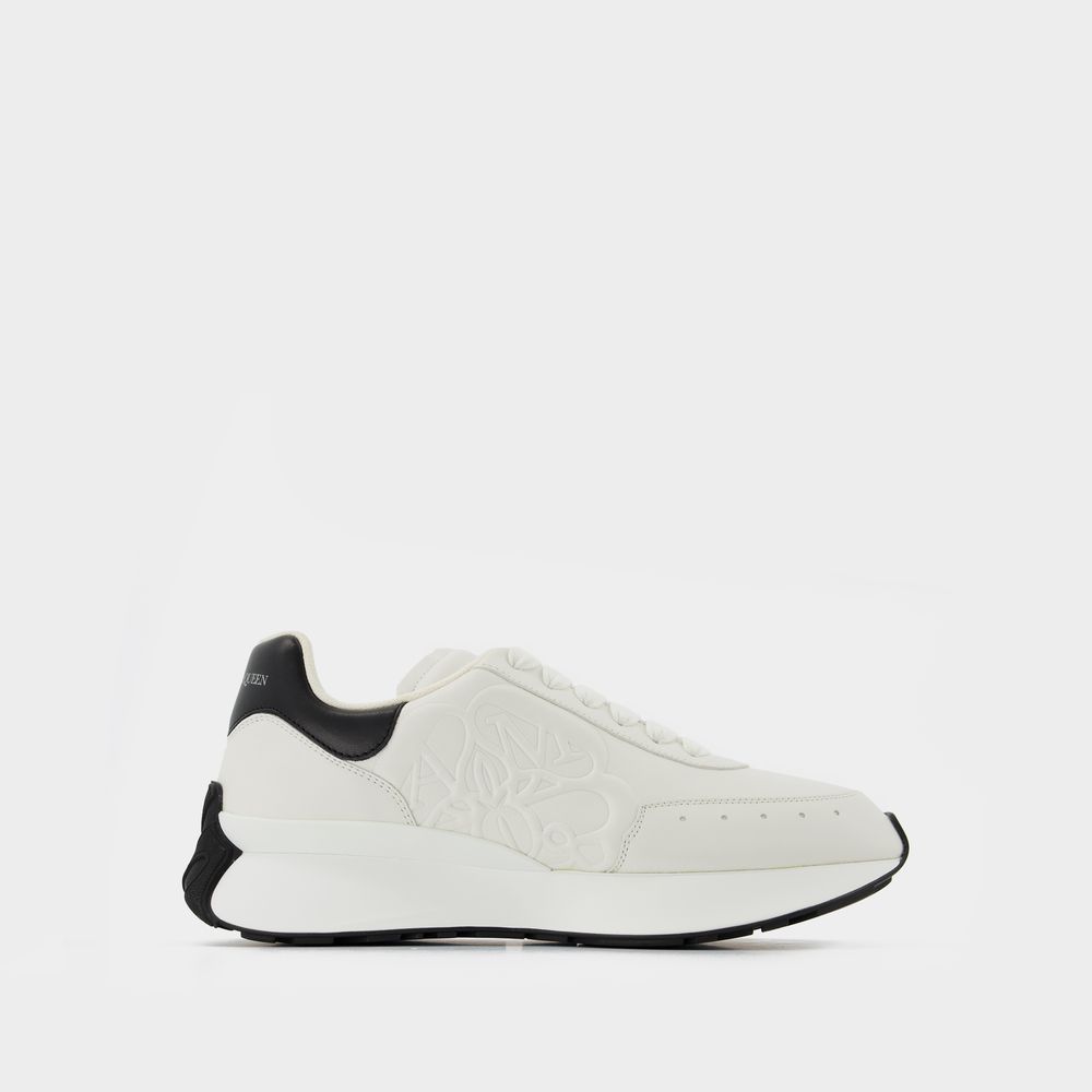 Shop Alexander Mcqueen Sprint Runner Sneakers -  - White/black - Leather