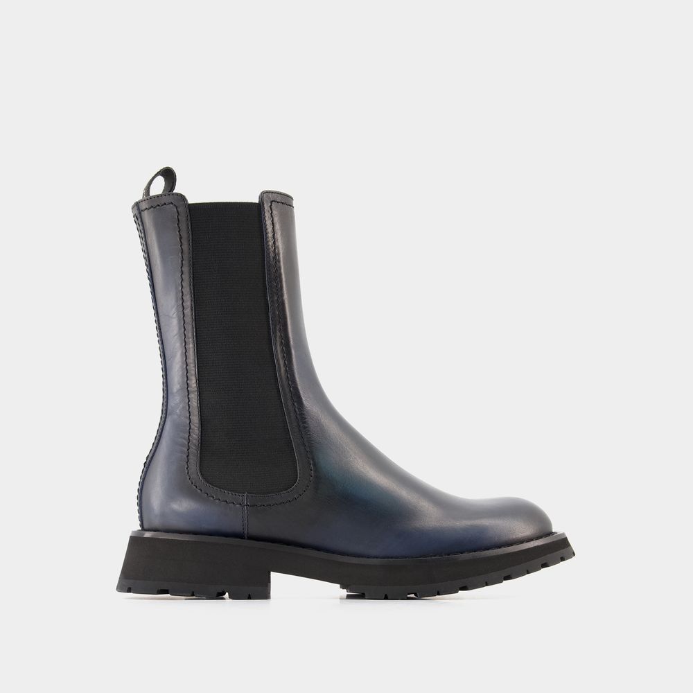 Alexander Mcqueen Chelsea Boots -  - Leather - Black In Grey