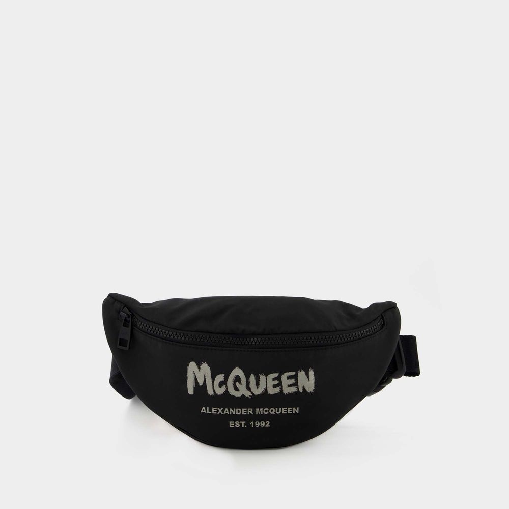Shop Alexander Mcqueen Bum Belt Bag -  -  Black/off-white - Synthetic