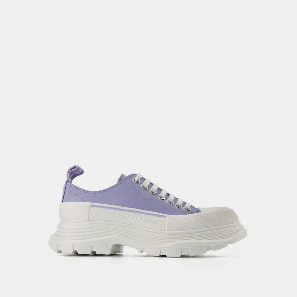 Shop Alexander Mcqueen Tread Slick Sneakers -  - Lilac/white - Leather In Multicoloured