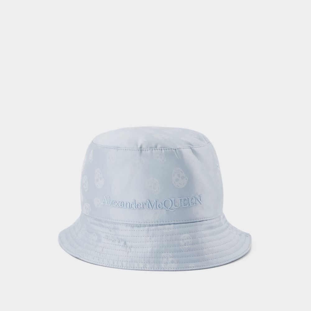 Shop Alexander Mcqueen Skull Jacquard Hat -  -  Sky Blue - Cotton