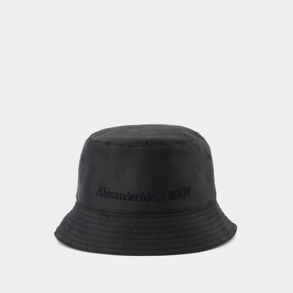 Shop Alexander Mcqueen Skull Jacquard Hat -  - Black - Cotton