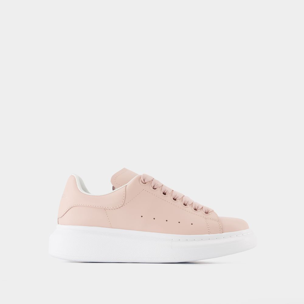 Alexander Mcqueen Larry Leather Sneakers In White