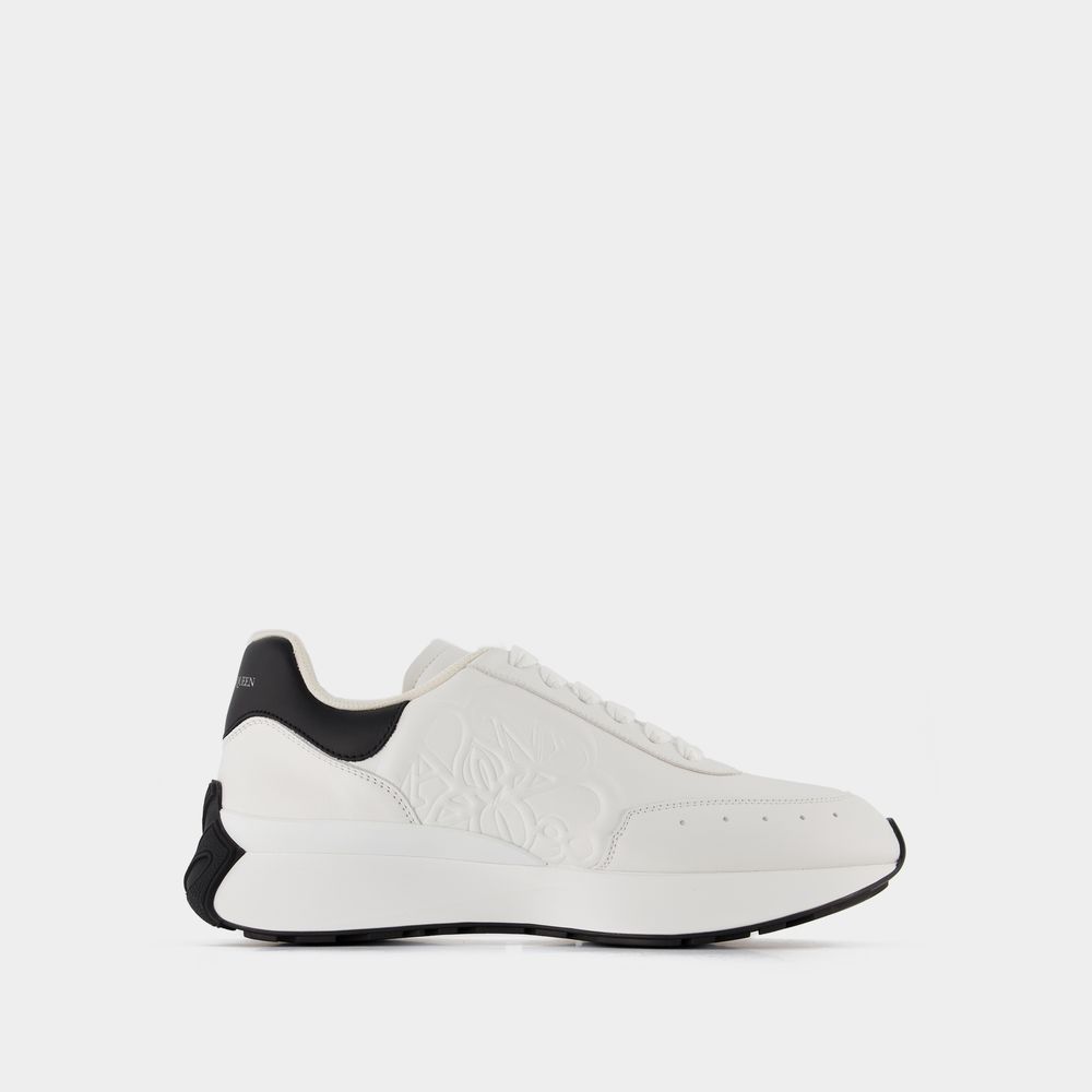 ALEXANDER MCQUEEN OVERSIZED SNEAKERS - ALEXANDER MCQUEEN - WHITE/BLACK - LEATHER 