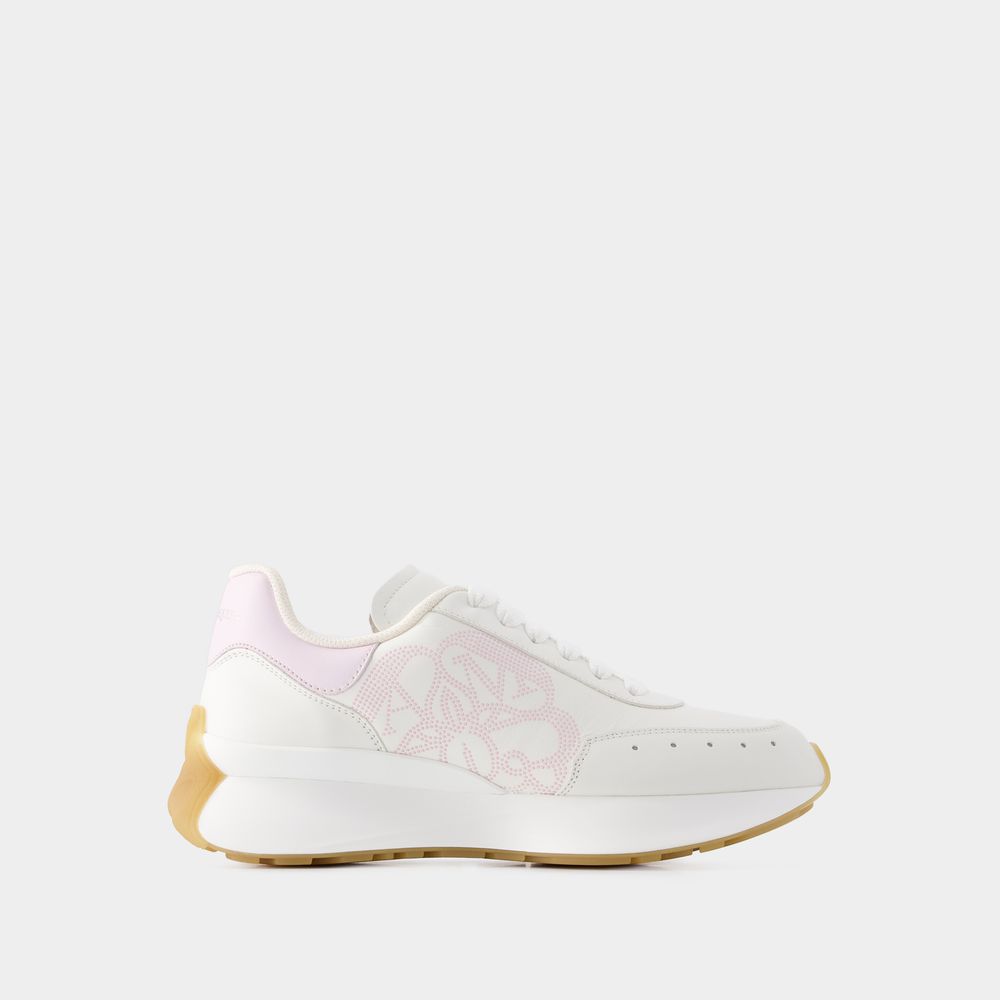 Alexander Mcqueen White Pink And Yellow Sprint Runner Sneakers In White