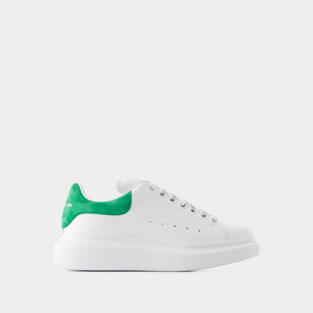 Shop Alexander Mcqueen Oversized Sneakers -  - Leather - White/green