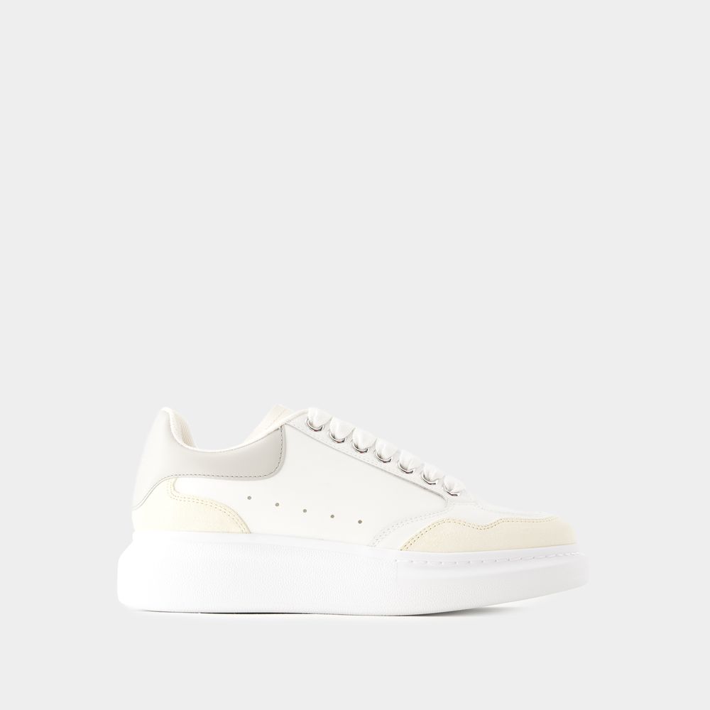 Shop Alexander Mcqueen Oversized Sneakers -  - Leather - Vanilla In Beige