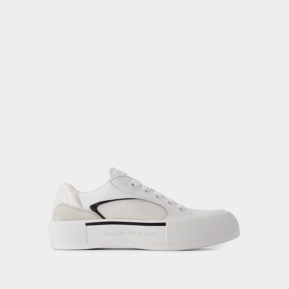 Alexander Mcqueen Sneakers Oversized -  - Cuir - Blanc/noir In White