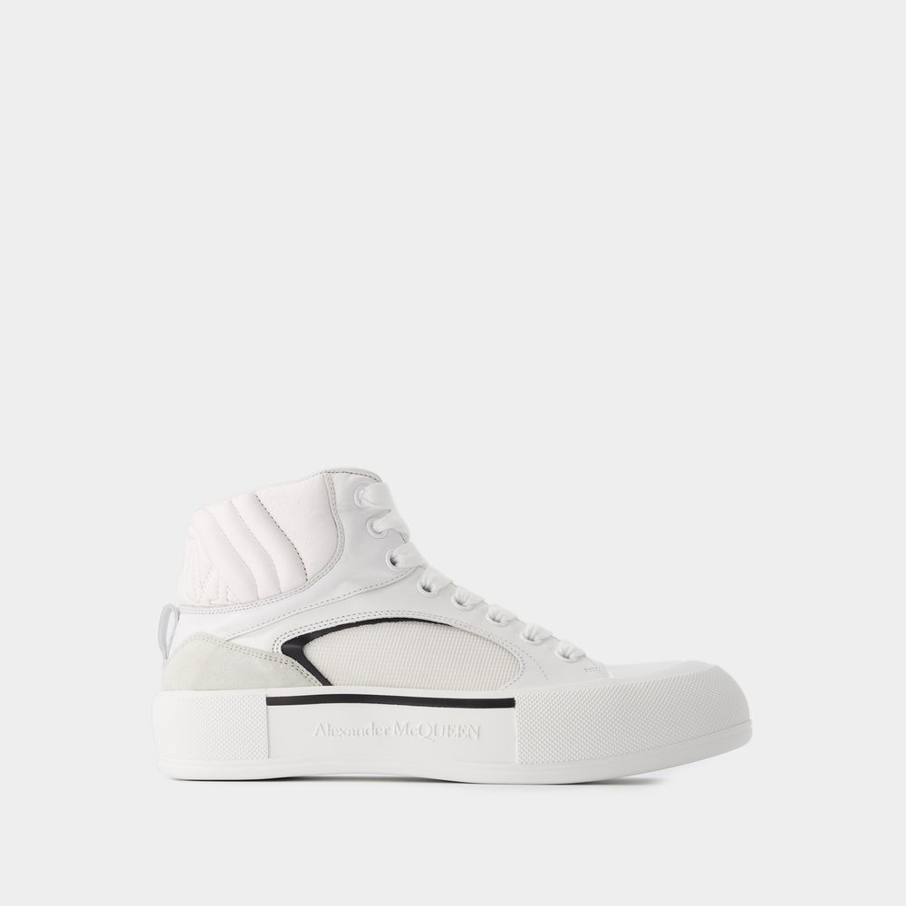 Alexander Mcqueen Sneakers Oversized -  - Cuir - Blanc/noir In White