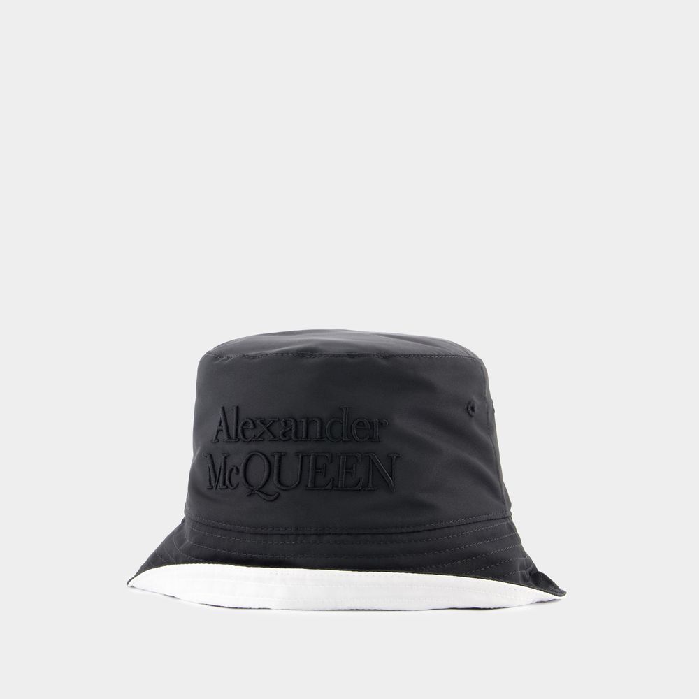 Alexander Mcqueen Low Rever Bucket Hat -  - Polyester - Black/white