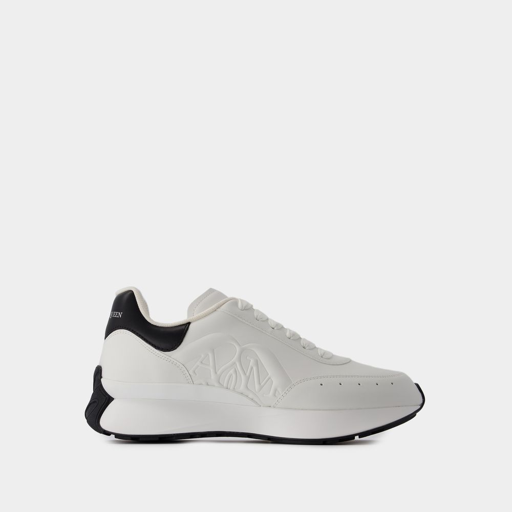 Alexander Mcqueen Sneakers Sprint Runner -  - Cuir - Blanc/noir In White