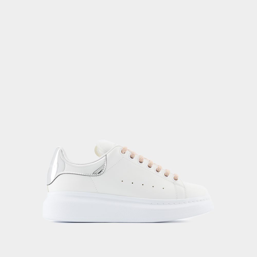 Shop Alexander Mcqueen Oversized Sneakers -  - Leather - White/silver