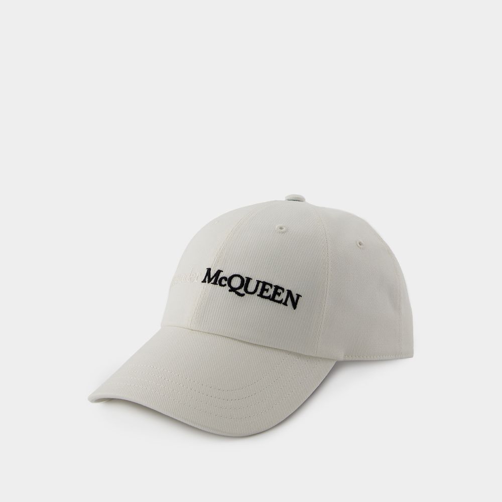 Shop Alexander Mcqueen Classic Logo Bic Cap -  - Cotton - White