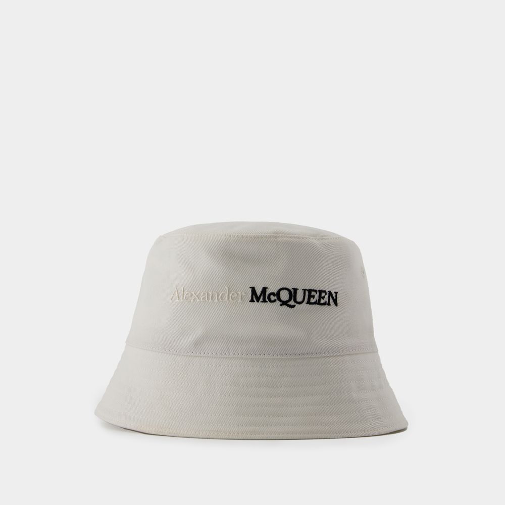 Shop Alexander Mcqueen Classic Logo Bic Cap -  - Cotton - White