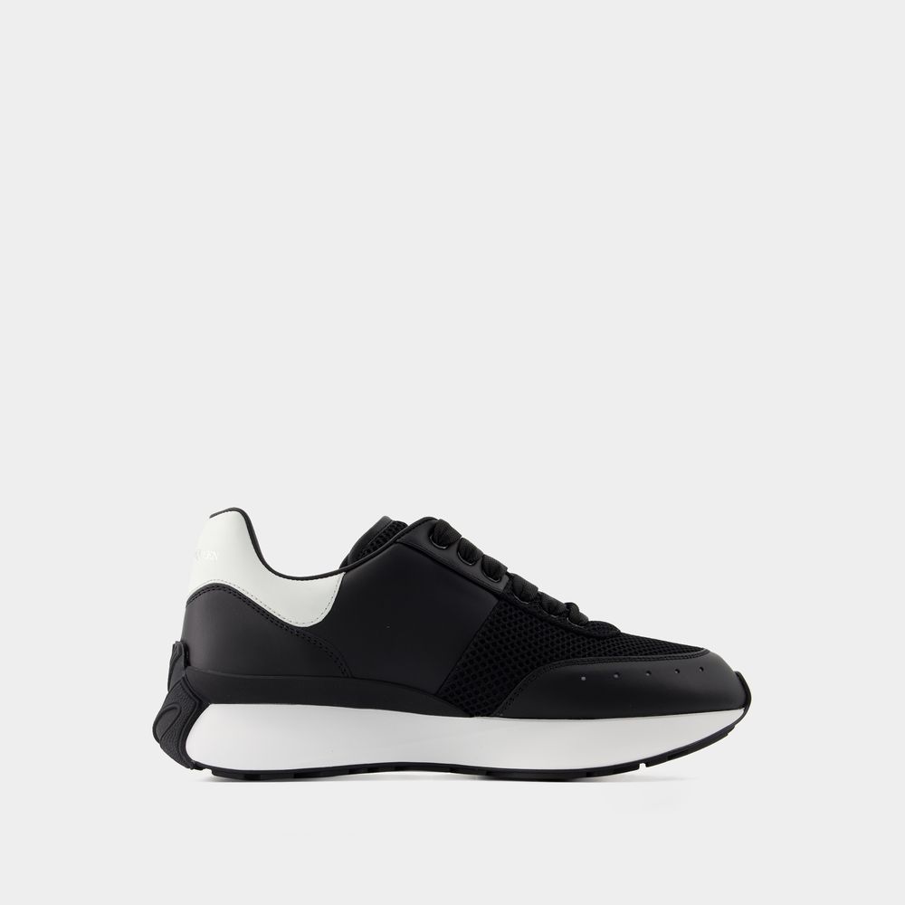 Alexander Mcqueen Sprint Runner Sneakers - - Leather - Black In Black