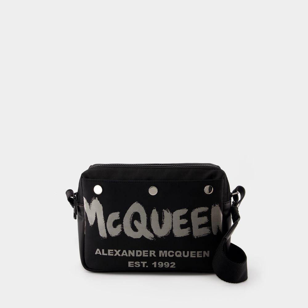 ALEXANDER MCQUEEN CAMERA CROSSBODY - ALEXANDER MCQUEEN - POLYESTER - BLACK