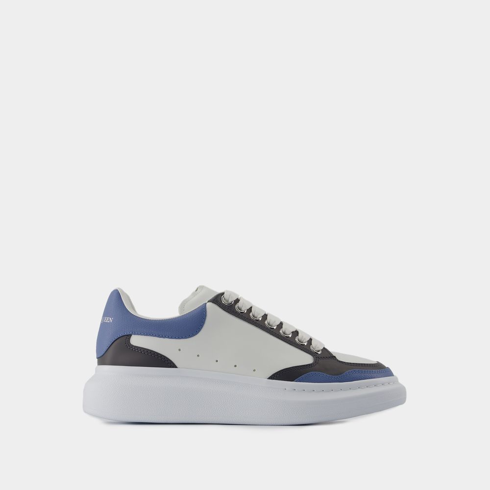 ALEXANDER MCQUEEN SNEAKERS RETRO OVERSIZED - ALEXANDER MCQUEEN - CUIR - BLEU 