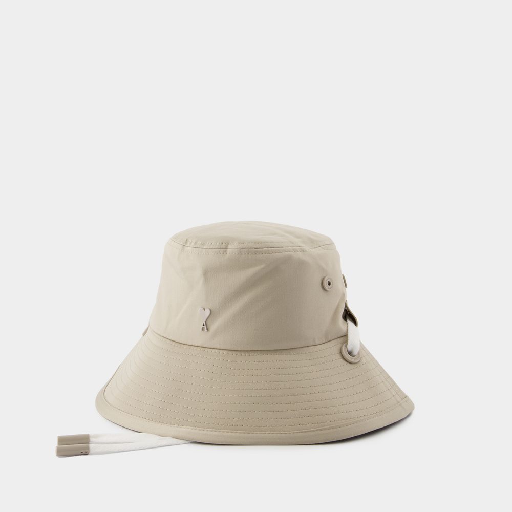Shop Ami Alexandre Mattiussi Adc Bucket Hat - Ami Paris - Cotton - Light Beige In Brown