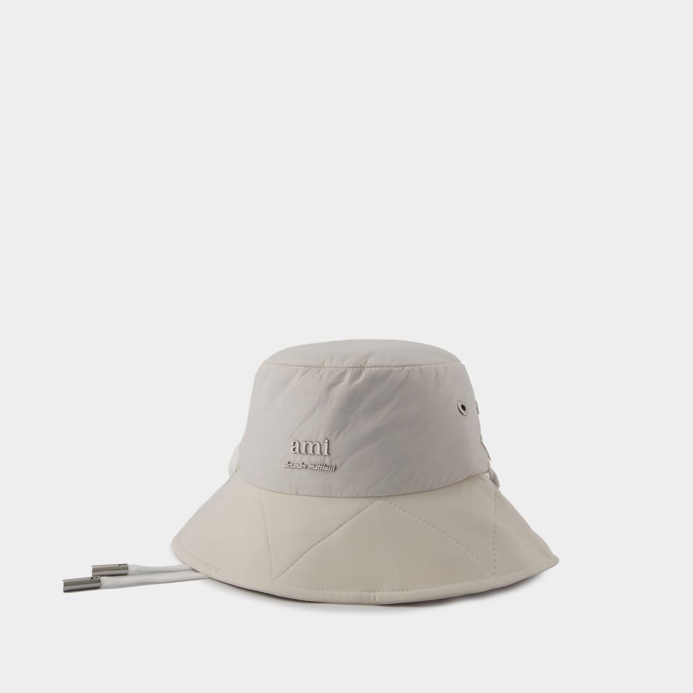 Shop Ami Alexandre Mattiussi Ami Bucket Hat - Ami Paris - Synthetic - Chalk In Neutral