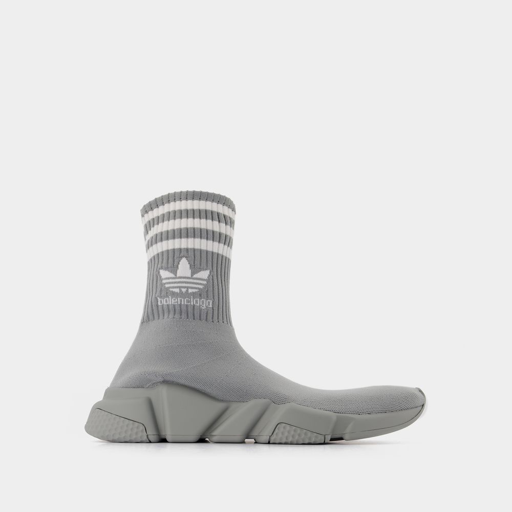 Shop Balenciaga Speed Lt Adidas Sneakers -  - Grey/logo White