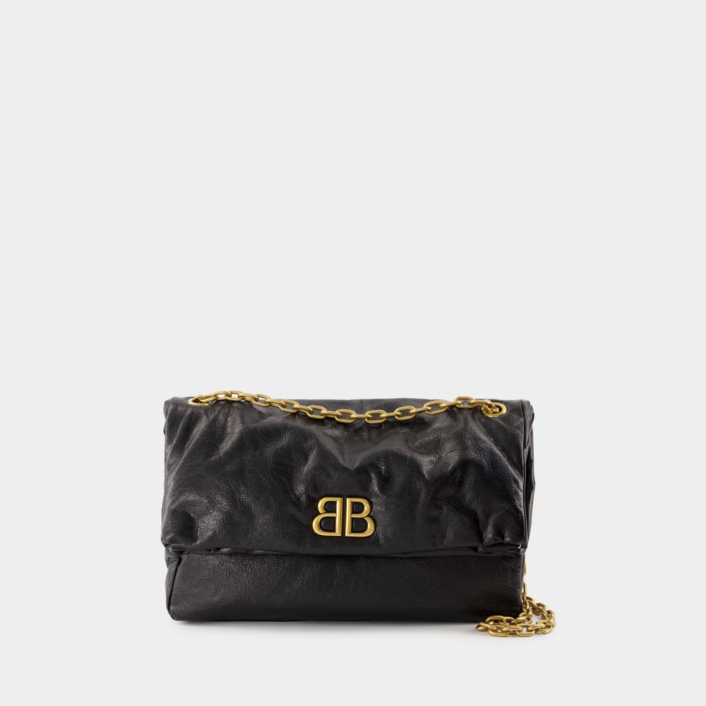Balenciaga Shoulder Bags With Chain-link Strap And Metallic Hardware In Black