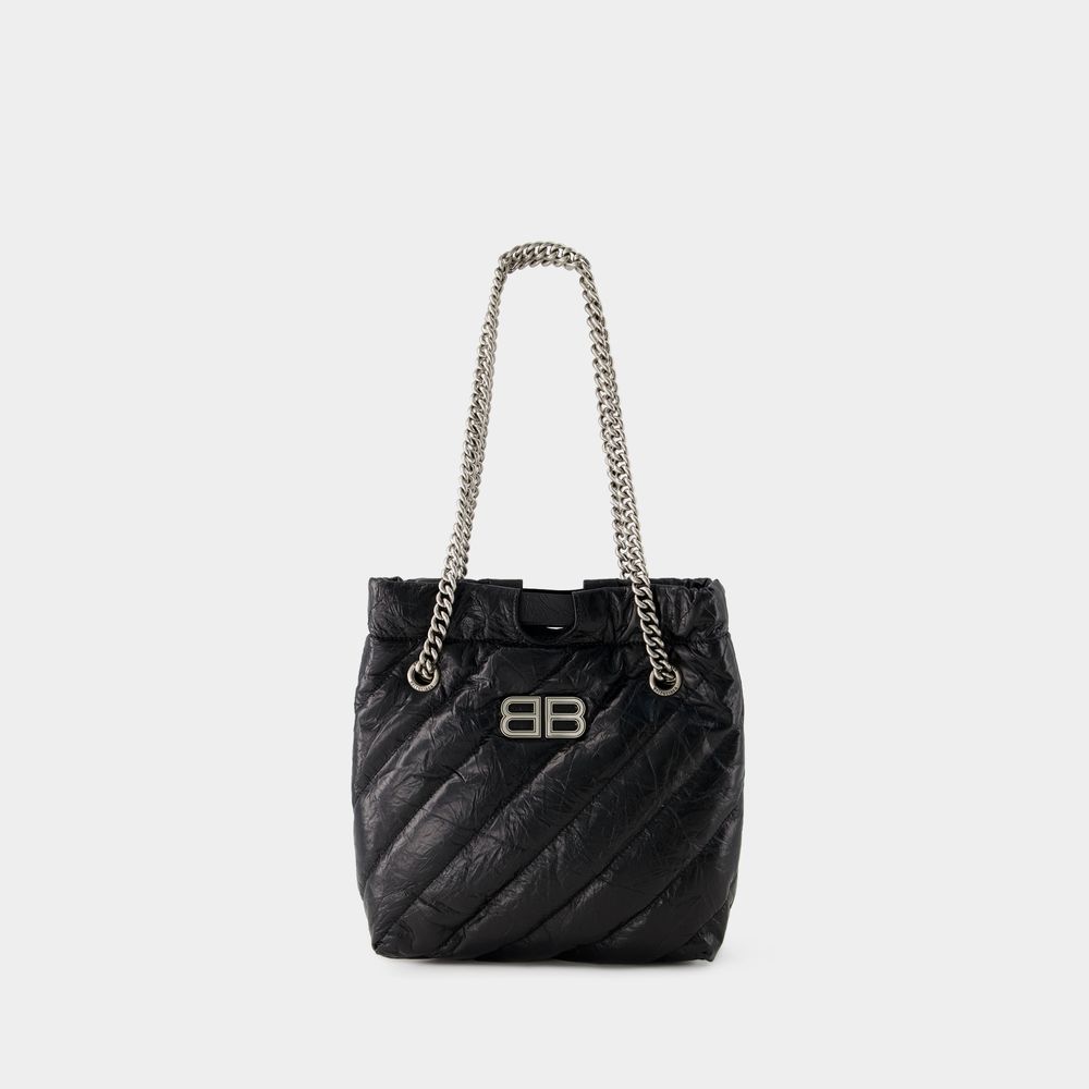 Shop Balenciaga Crush S Shopper Bag -  - Leather - Black