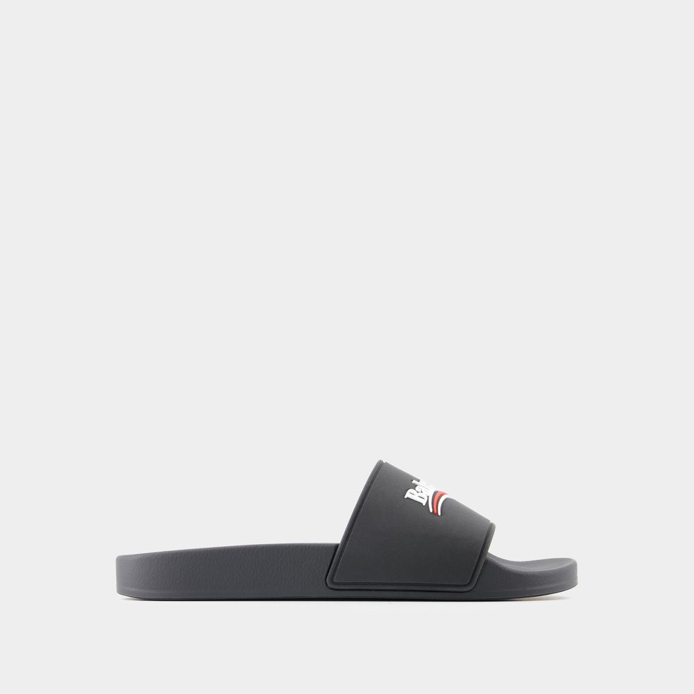 Shop Balenciaga Pool Sandals -  - Synthetic - Black