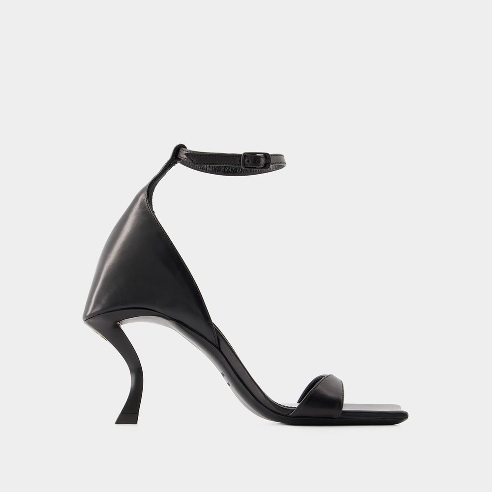 Shop Balenciaga Hourglass Sandals -  - Leather - Black