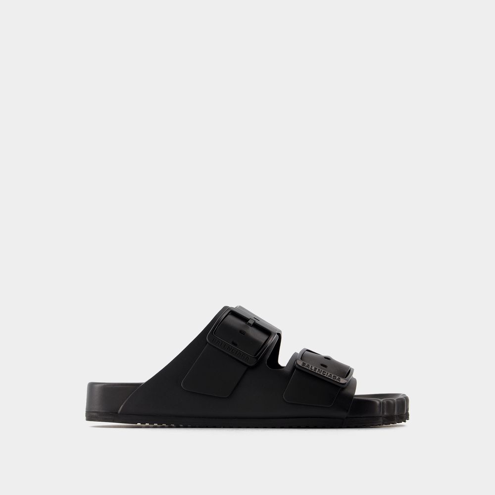 Shop Balenciaga Sunday Sandals -  - Leather - Black