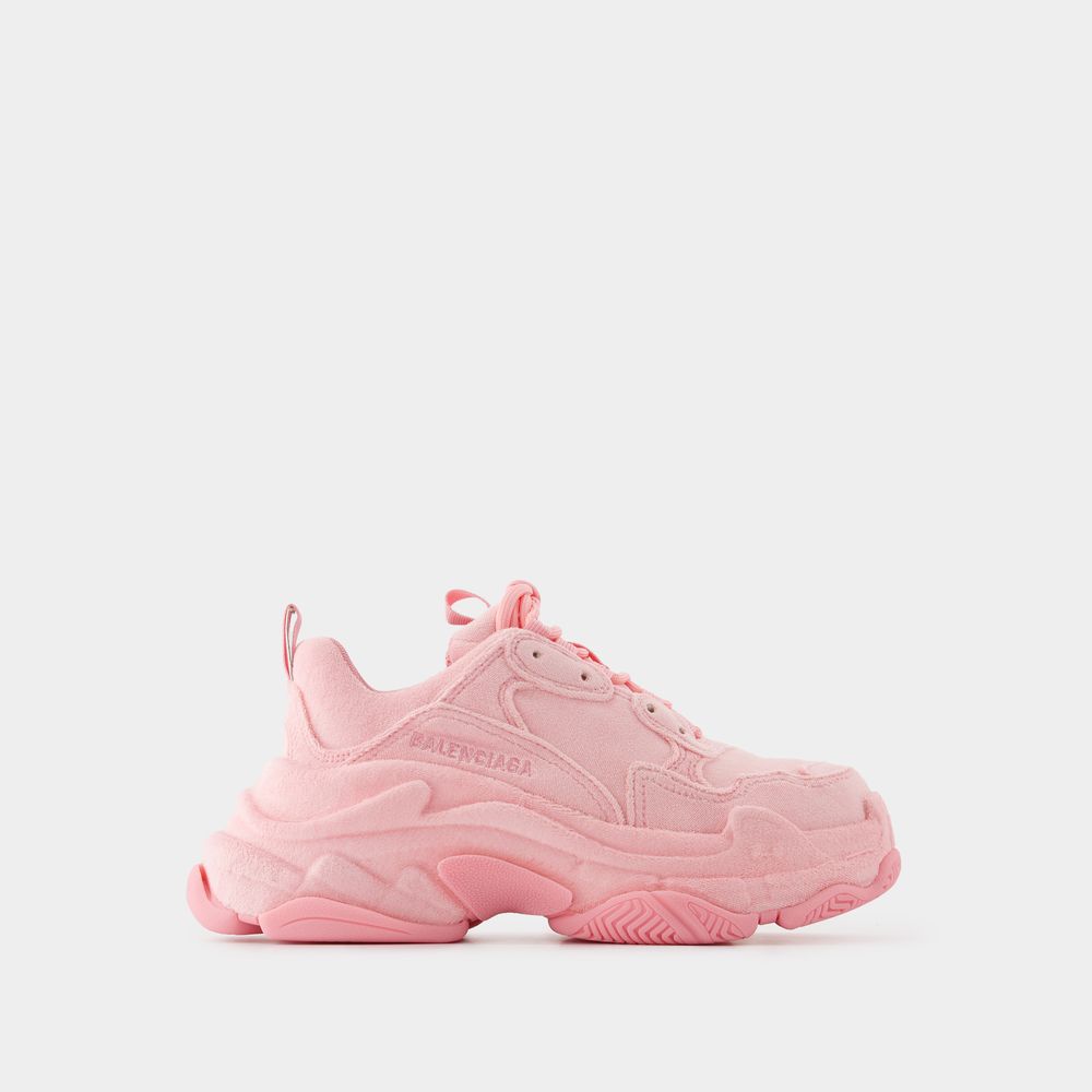 Shop Balenciaga Sneakers Triple S -  - Cuir - Rose In Pink