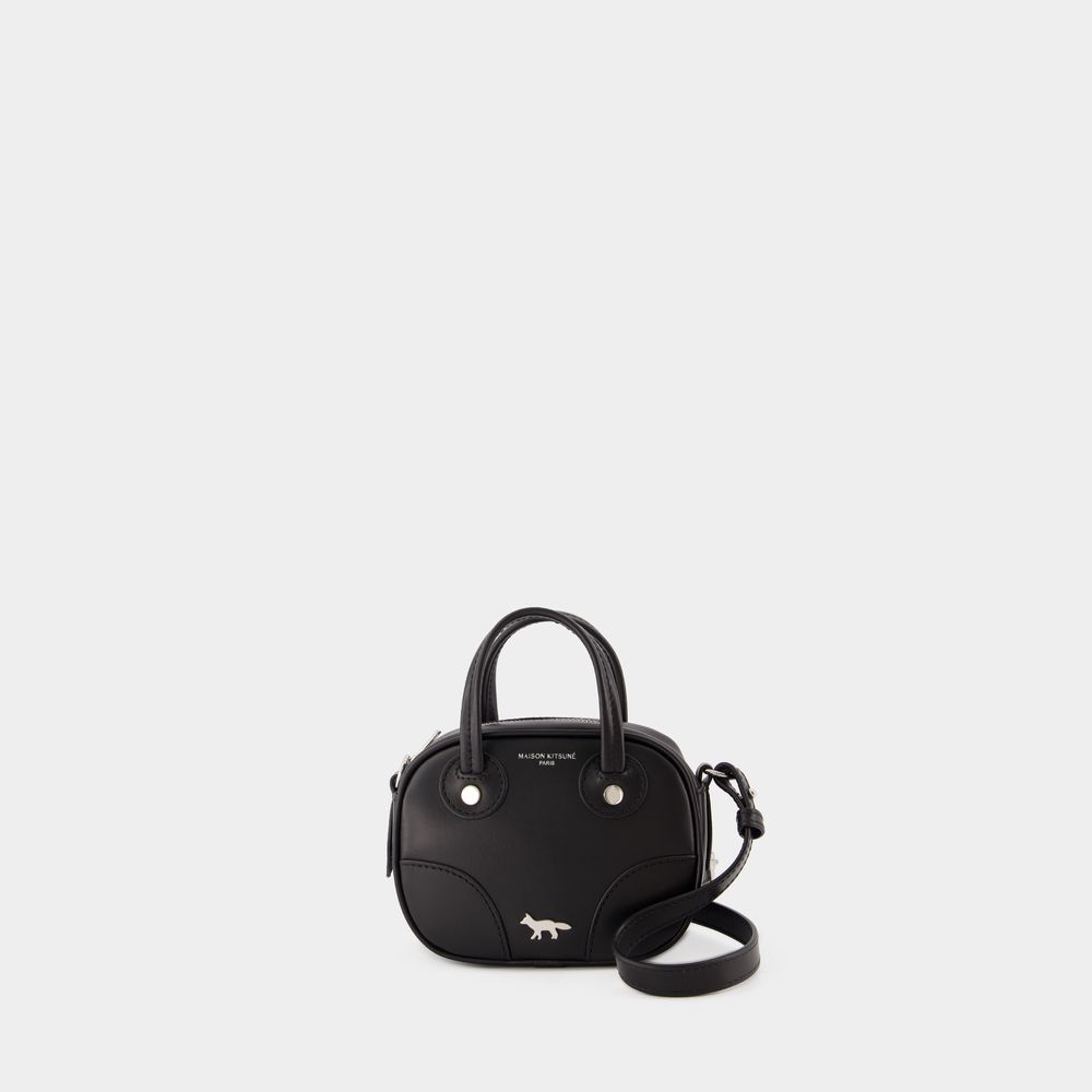 MAISON KITSUNÉ MINI BOOGIE CROSSBODY - MAISON KITSUNE - LEATHER - BLACK 